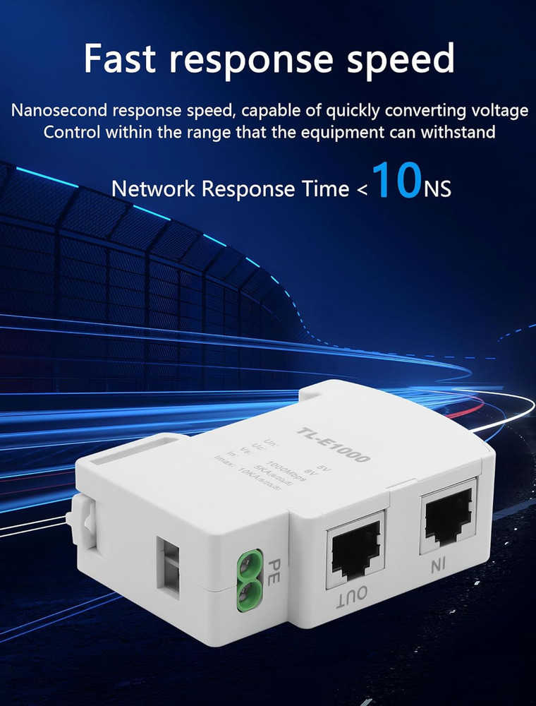 Ethernet Surge Protector 1000Mbps DIN Rail Network Surge Protector LAN Network