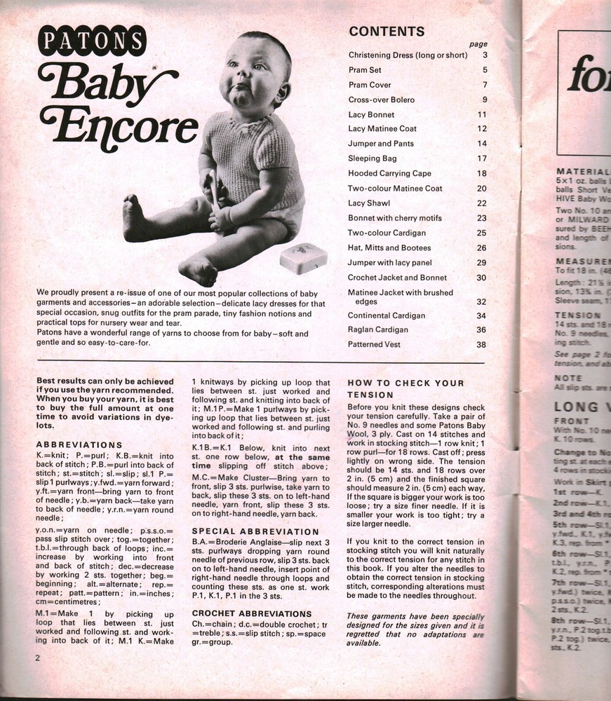 Baby Encore Knitting Pattern Designs | Patons #175