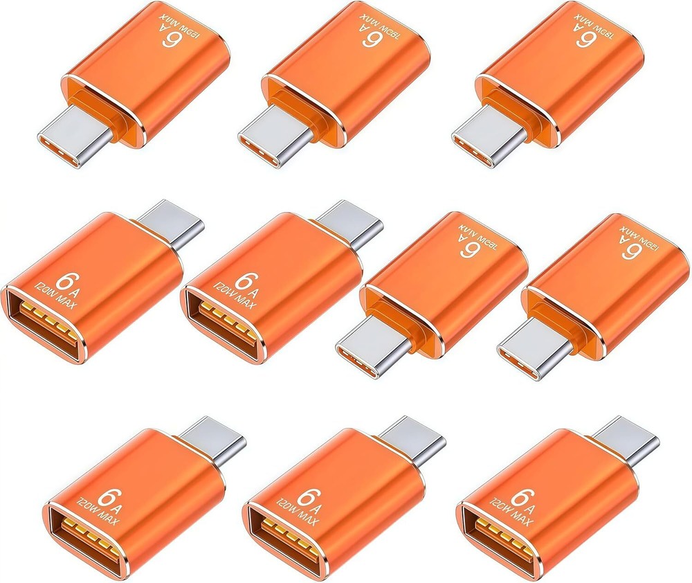 10 Pack USB C to USB Adapter 120W 10Gbps Data Transfer