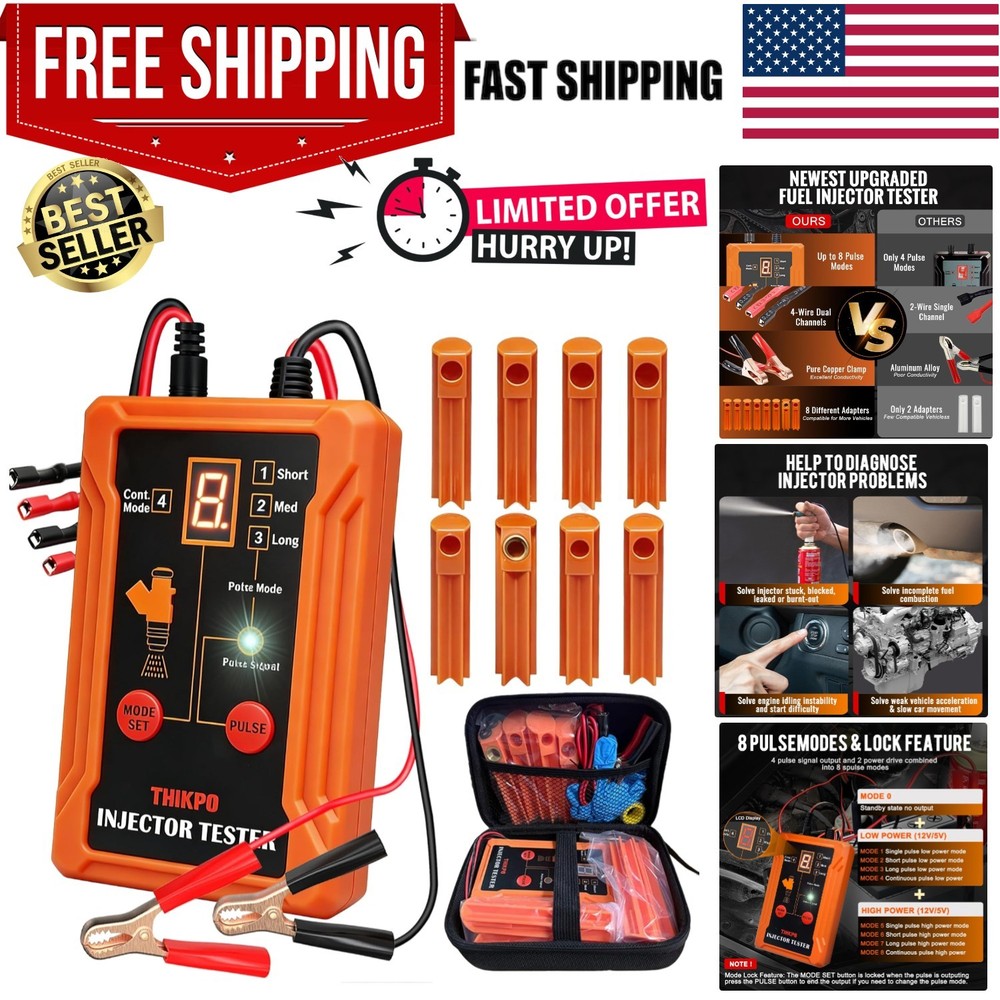 Fuel Injector Tester and Cleaner Tool Kit, DIY Cleaning Tool Kit, 8 Pulse Modes