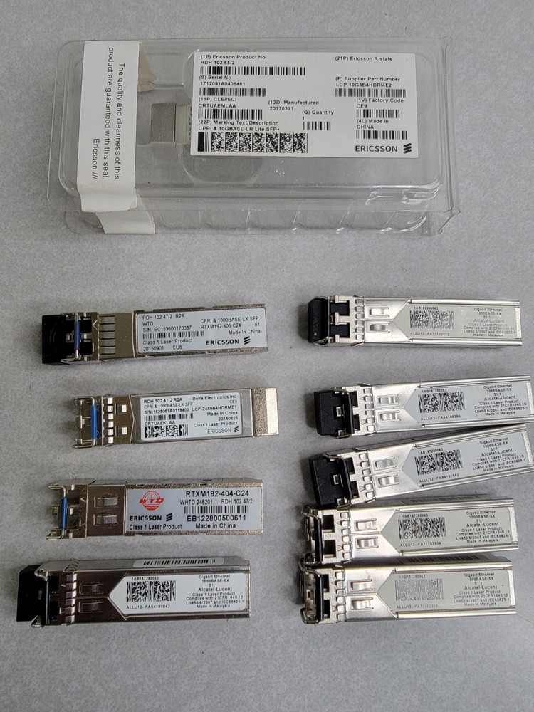 Ericsson 1000BASE-SX Transceiver Module Lot of 10 Different Models