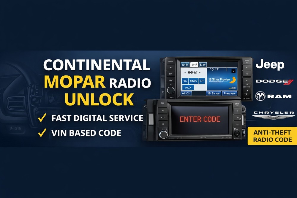 ✅ FIAT VP2 Continental Navigation Radio Code Unlock Service EMEA 5" 7" Fast