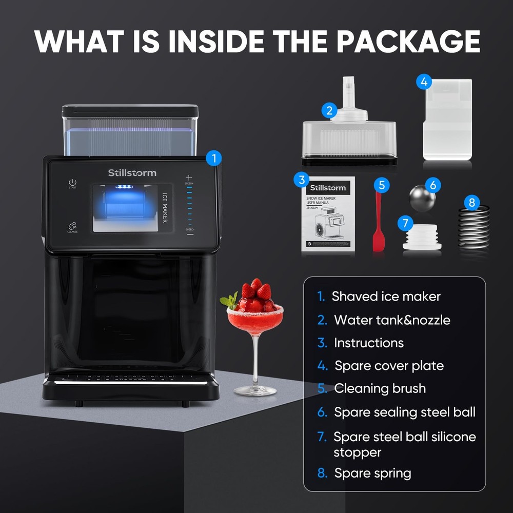 Shaved Ice Machine Snow Cone Maker No Ice Needed，Snowflake Machine with Rapid...
