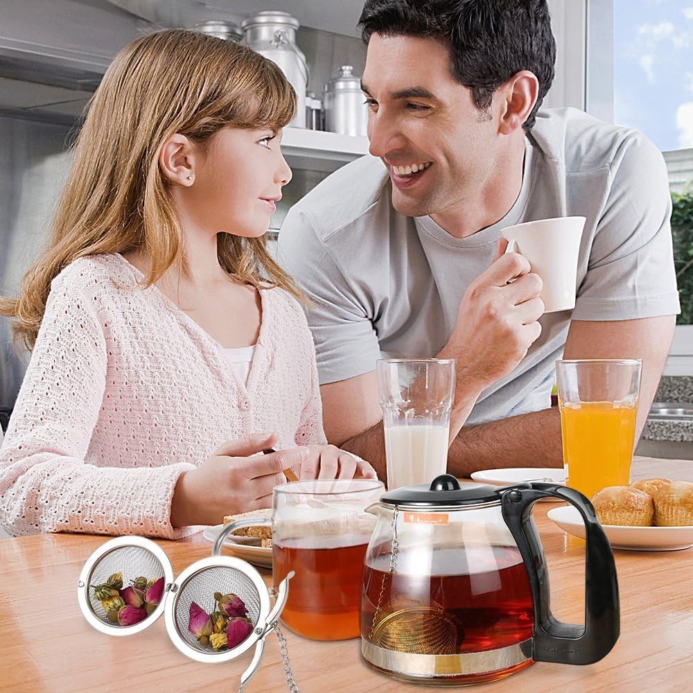 2PCS Stainless Steel Mesh Tea Infuser 2.1 Inch Tea Ball Strainer Tea Diffuser