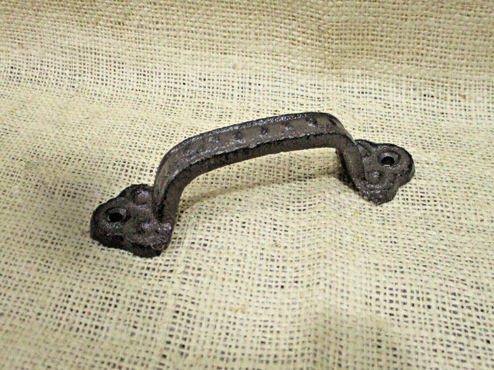 2 Cast Iron RUSTIC Barn Handle Gate Pull Shed Door Handles 5 1/2" Drawer Pulls