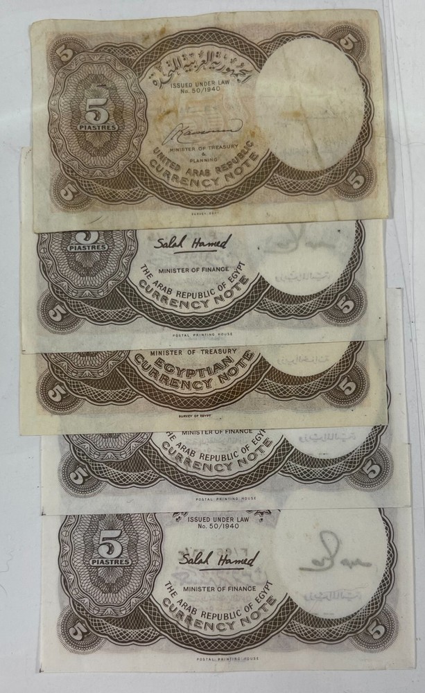 Egypt 8 mixed Nefertiti notes (#519) Mixed grades.