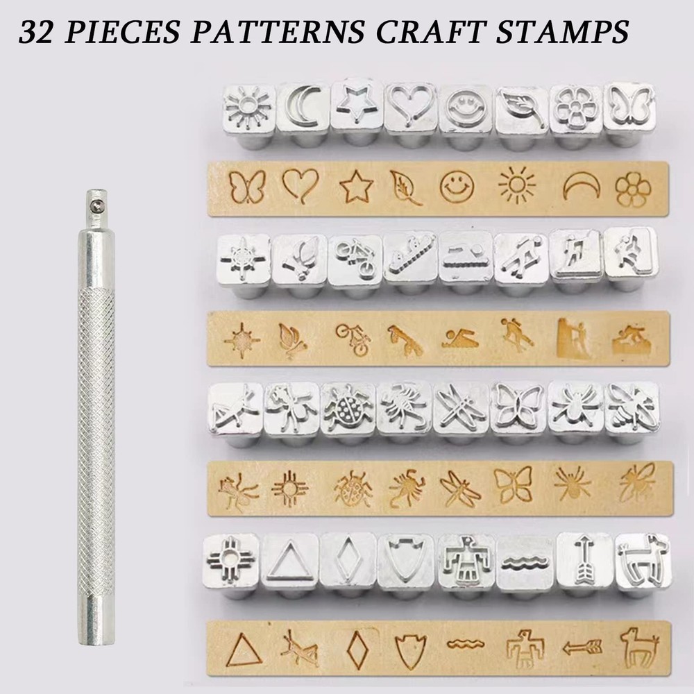 84 PCS Leather Craft Stamping Tools Set, Include 26 6.5mm Alphabet & 10 Numbe...