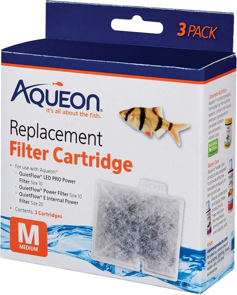 Medium Filter Cartridges - 3 Count Compatible with Various Fish Filters