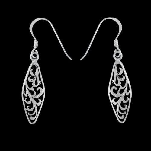 Fiddlehead Marquise Dangle Earrings