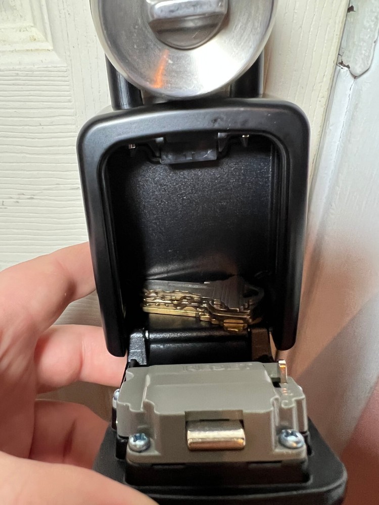 4 Digit Combination Security Lock Box Safe Large 5 Key Waterproof Black