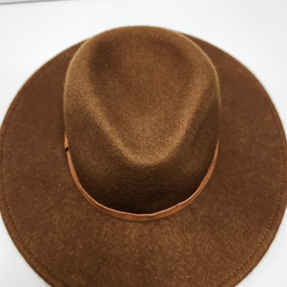Target Wide Brim Fedora Hat 100% Wool Brown