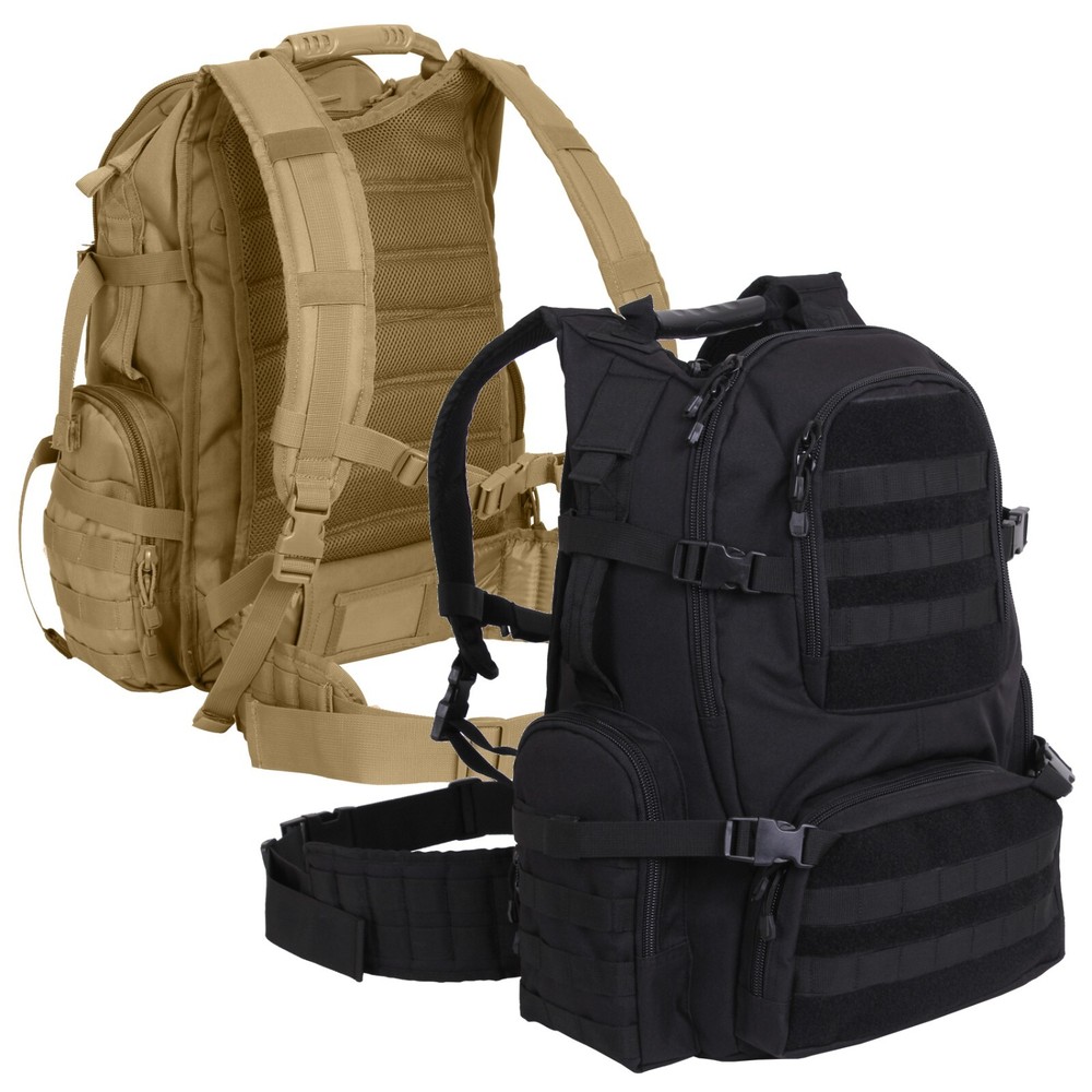 Multi-Chambered MOLLE Assault Pack - Rothco 20" Tactical & Hiking Backpack Bag
