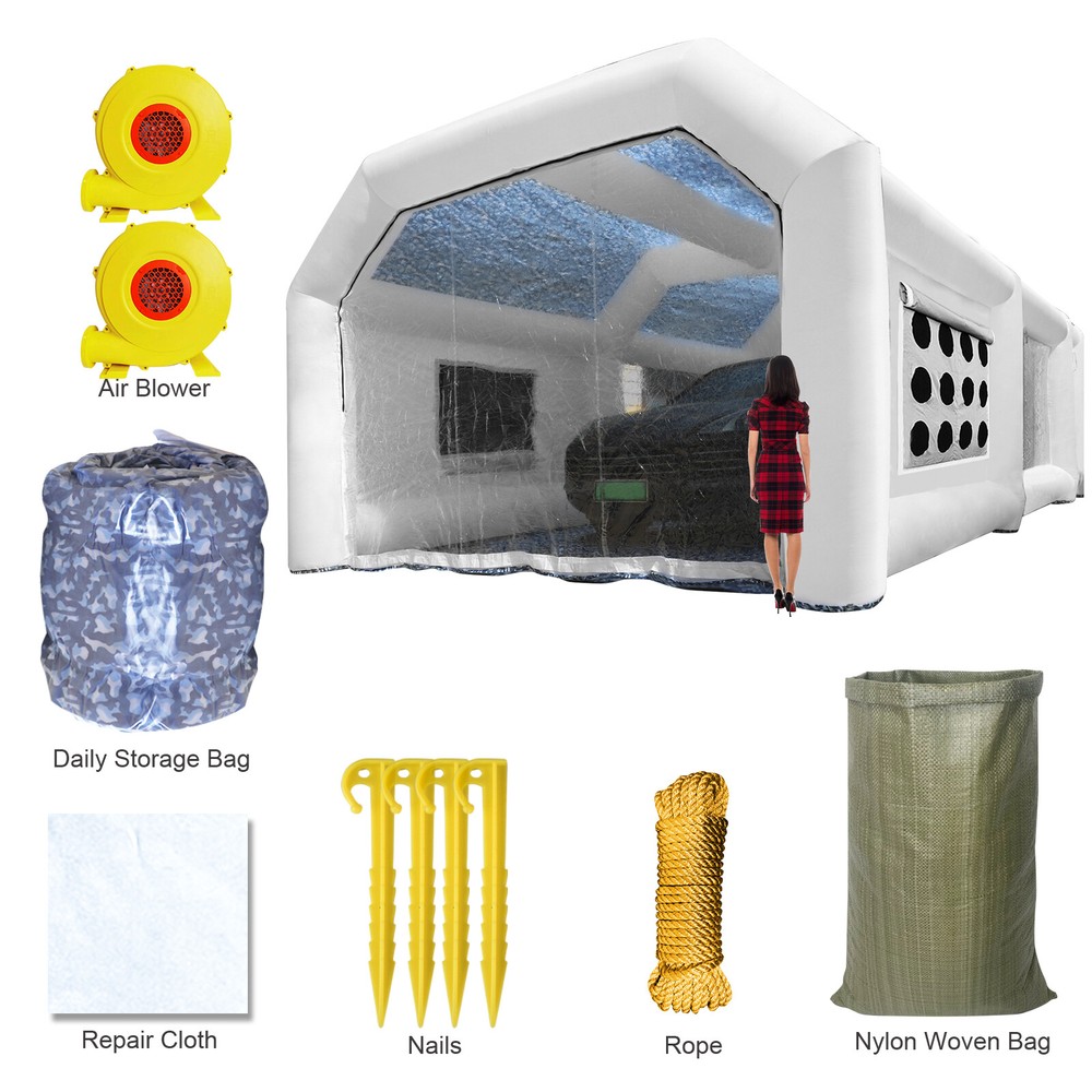 𝟐𝟖𝐱𝟏𝟓𝐱𝟏𝟎𝐅𝐭 Inflatable Paint Booth Portable Spray Booth for Car