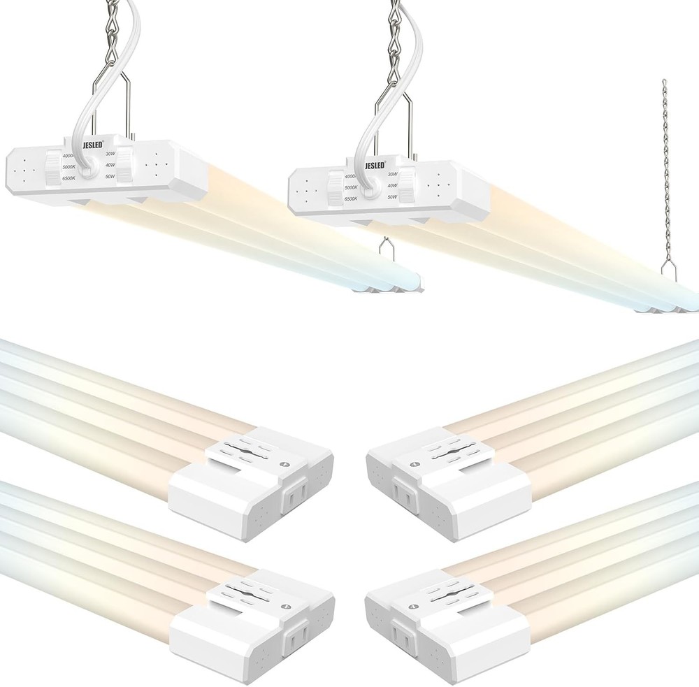 4FT Linkable LED Workshop Light 4000K-5000K-6500K 30-50W Adjustable Ceiling Lamp