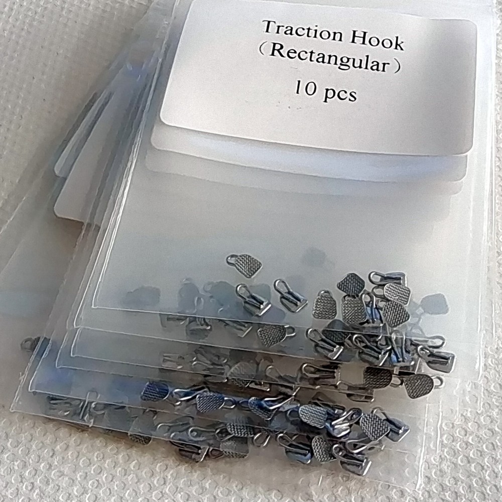 Dental Orthodontic Lingual Buttons with Traction Hook Rectangular /Round Type