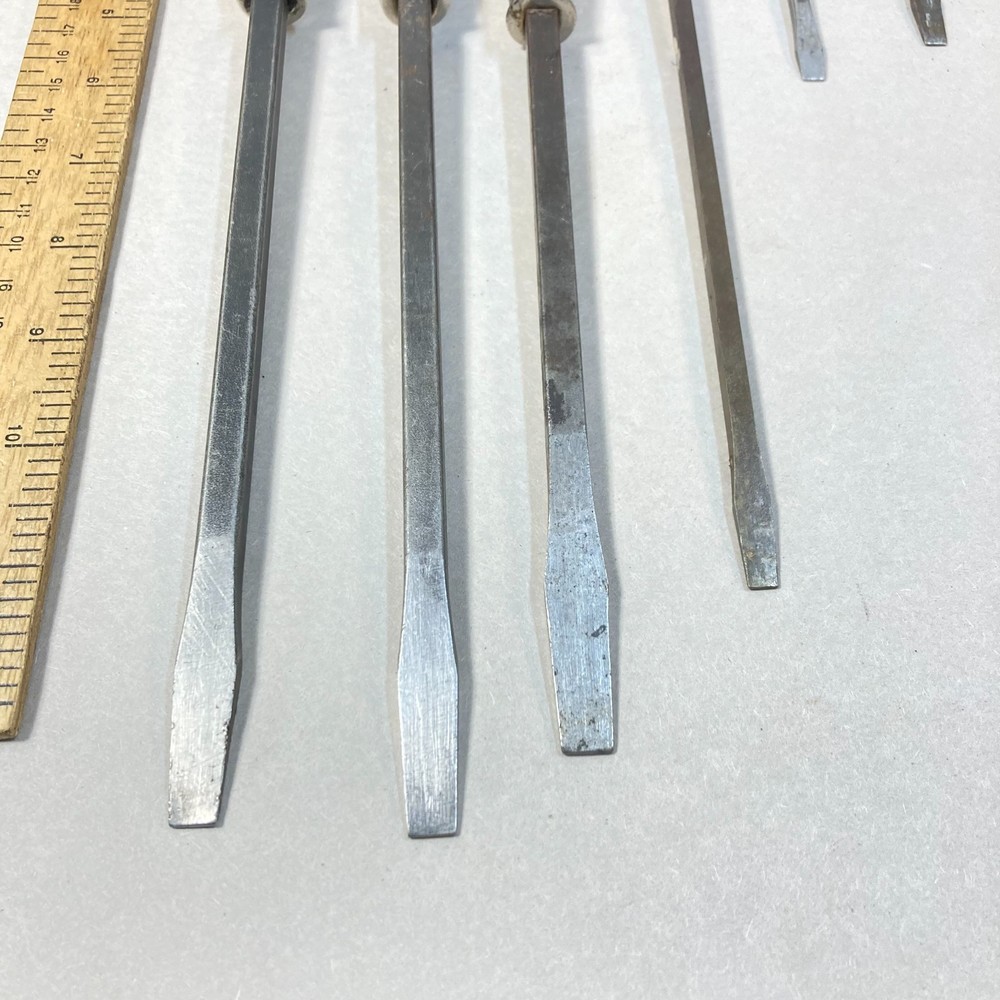 Mac Tools Screwdriver 7 Pc Flat Slotted Wood Handle USA