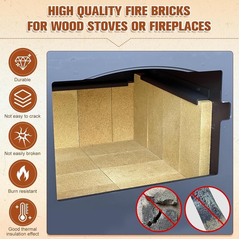 Fire Bricks High Temperature Insulation Durable Wood Stoves Fireplaces New