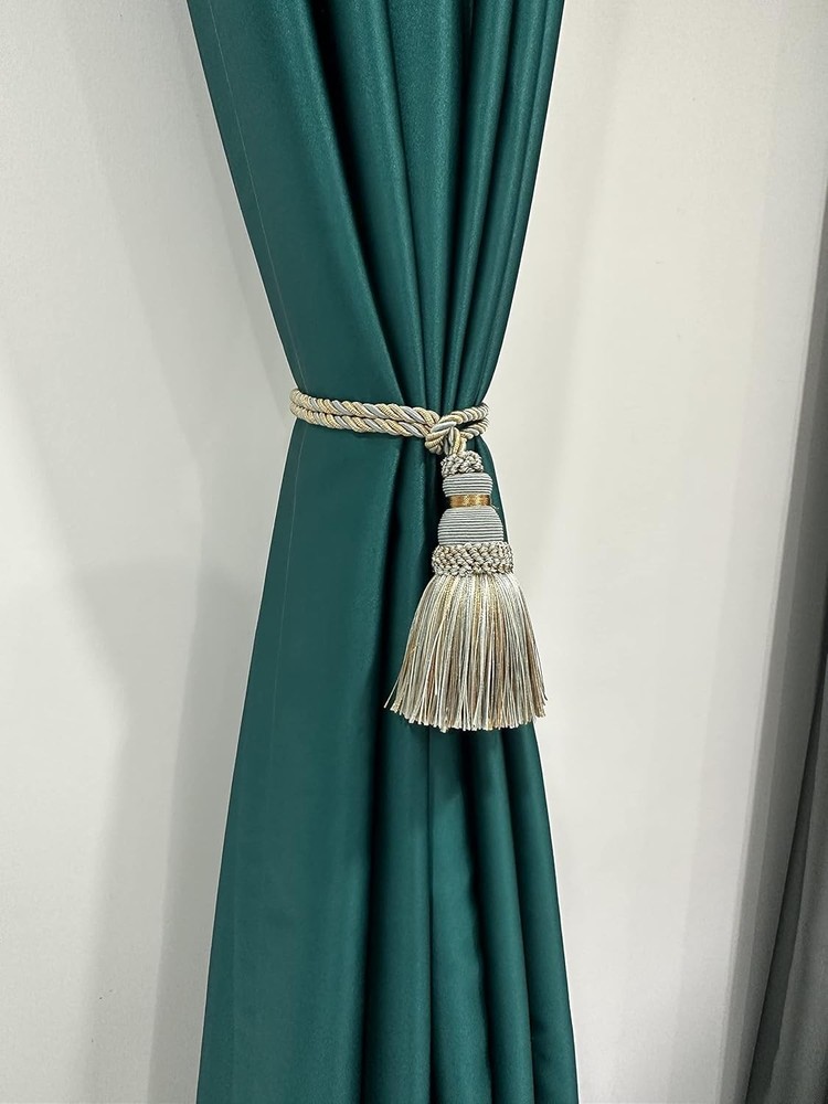 2 Pack Curtain Tie Backs Rope Tassels For Curtains Drape Tiebacks Mix Blue
