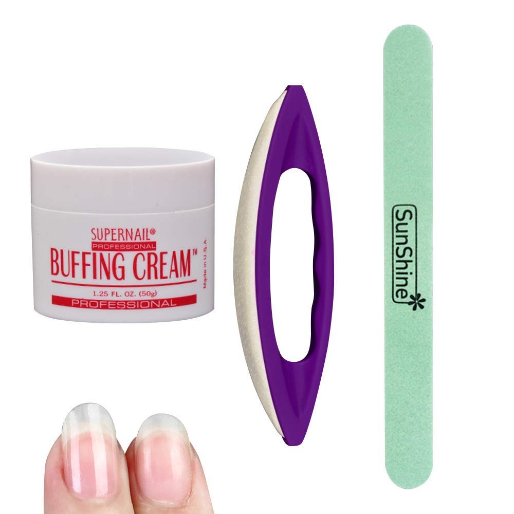 Joligel Manicure Polishing Kit, Buffing Cream + Leather Buffer + 3 Piece Set