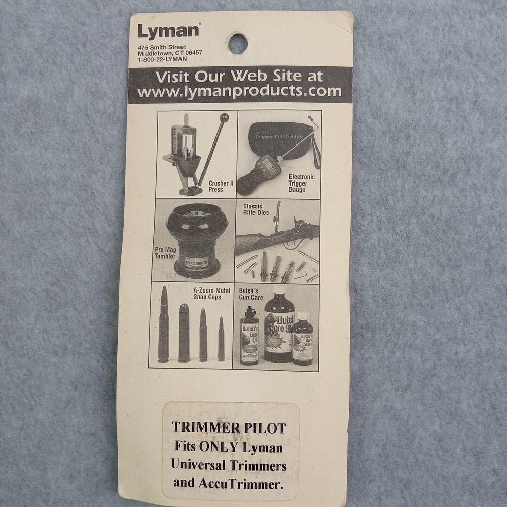 Lyman Universal Trimmer Pilot #44 Reloading 44 Caliber .430 Diameter NOS