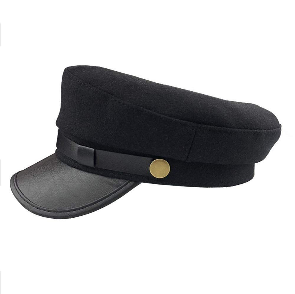 Black Chauffeur Hat Driver Classic British Flat Top 56-58cm,