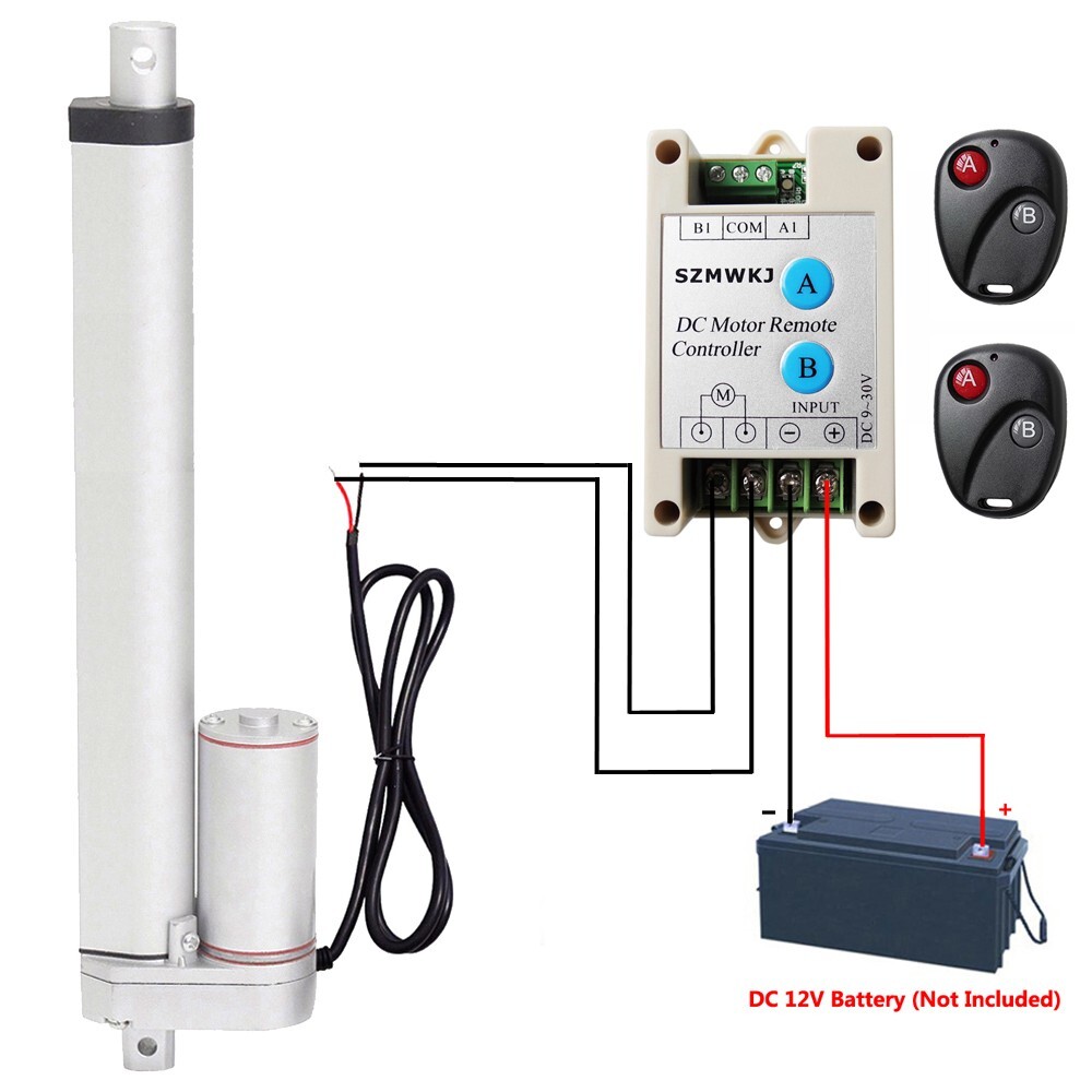Heavy Duty DC12V 220lbs 12" Linear Actuator Electric Motor &Controller &Brackets