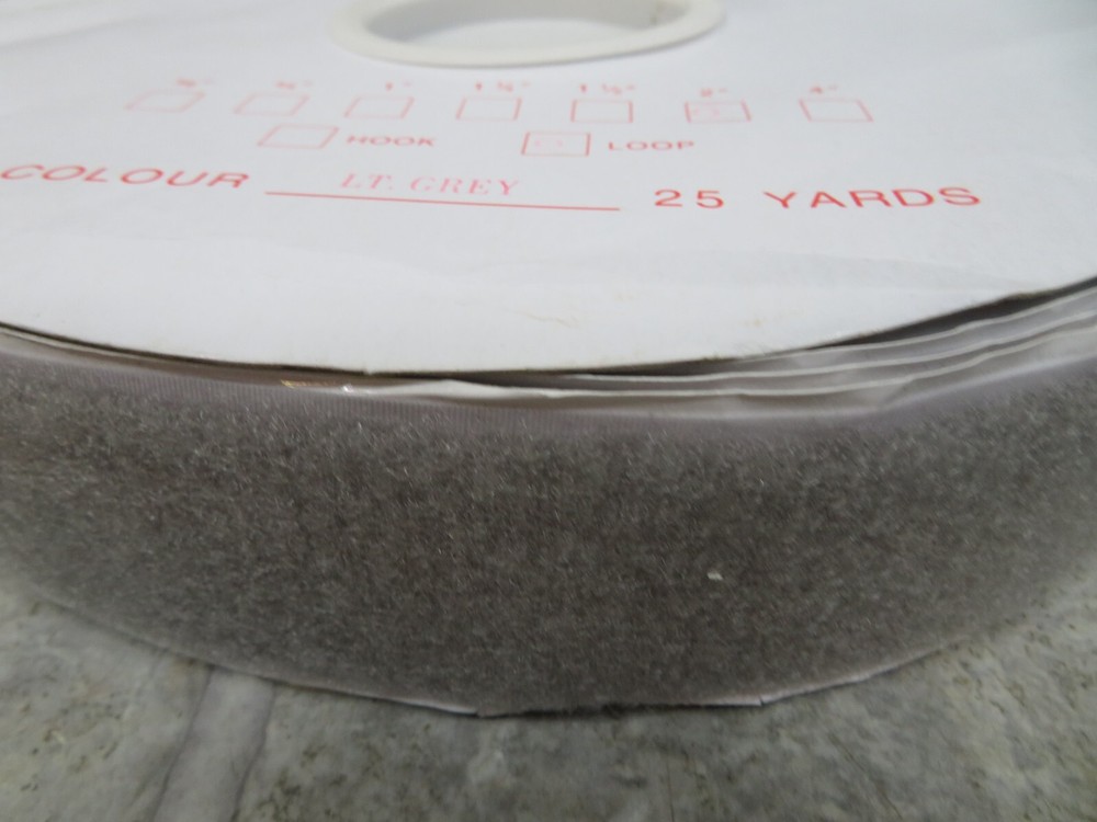 Velcro 2" Wide Lt. Grey Loop only - SEW-ON TYPE - 25 Yards