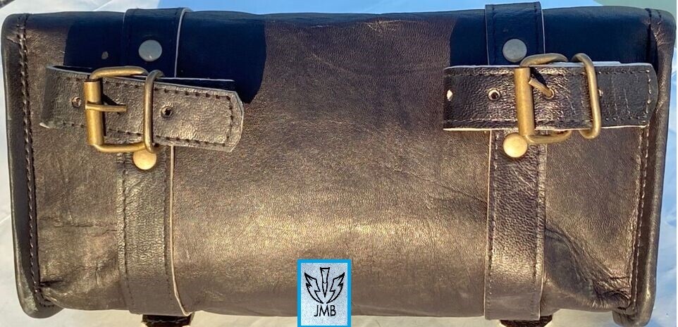 Luggage Handlebar Tool Leather Motorcycle Front Fork Saddle Bag Storage Pouch