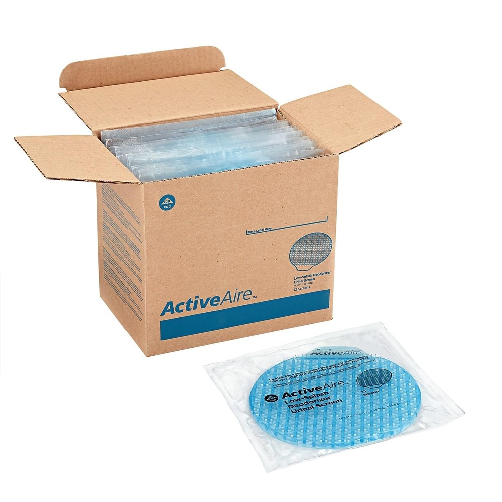 ActiveAire Low-Splash Deodorizer Urinal Screen Coastal Breeze 12 Screen Per Case