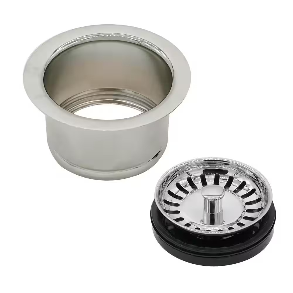 3-1/2 In. Extra-Deep Collar Kitchen Sink Waste Disposal Flange & Strainer Stoppe