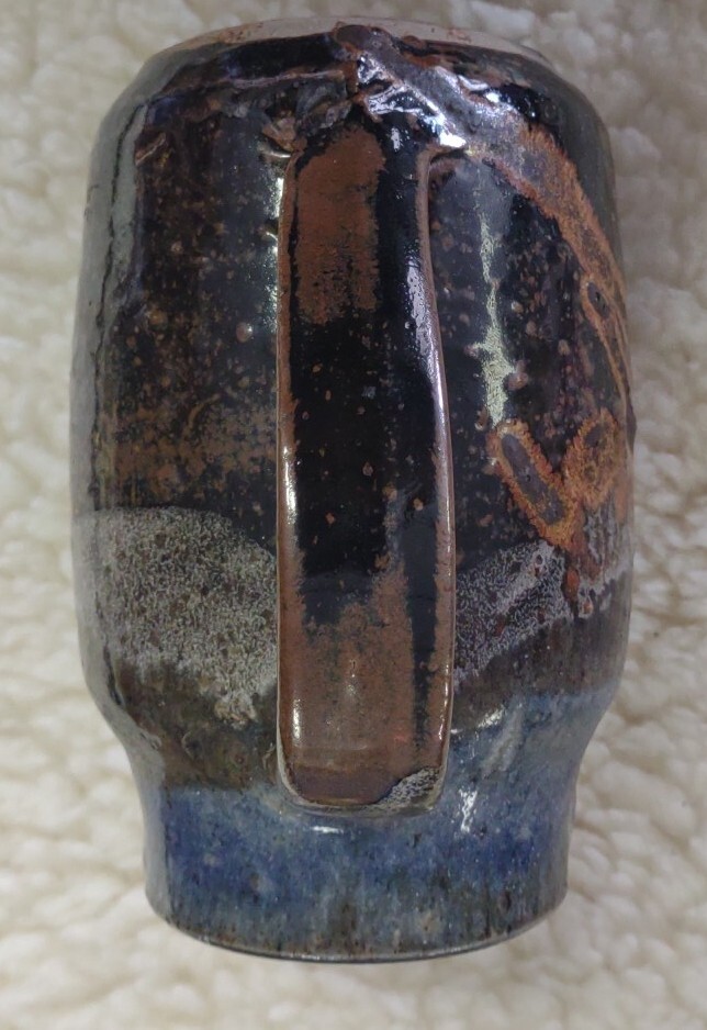 Vintage Pottery Pitcher Signed R B Glaze Culver