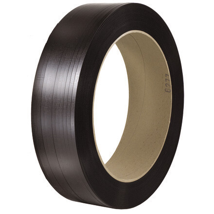 Bulk Pack of 2 Polyester Strapping Rolls 1/2" x 4500' - Black - 16 x 3" Core