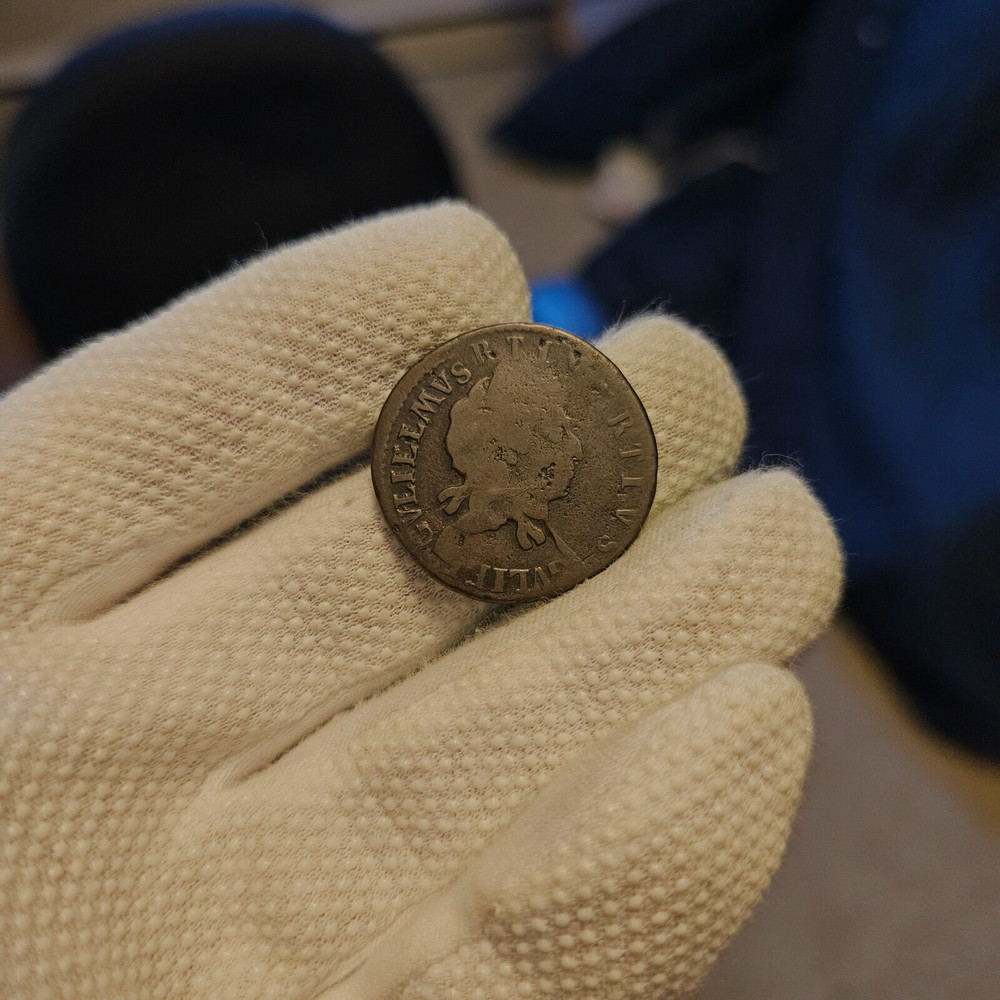 1690's William III Half Penny Double Or Multiple Struck Colonial Error Coin