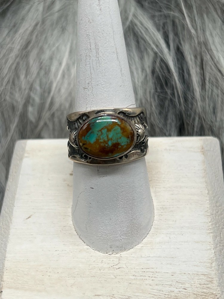 #8 TURQUOISE ~ STERLING SILVER ~ RING (8.50)