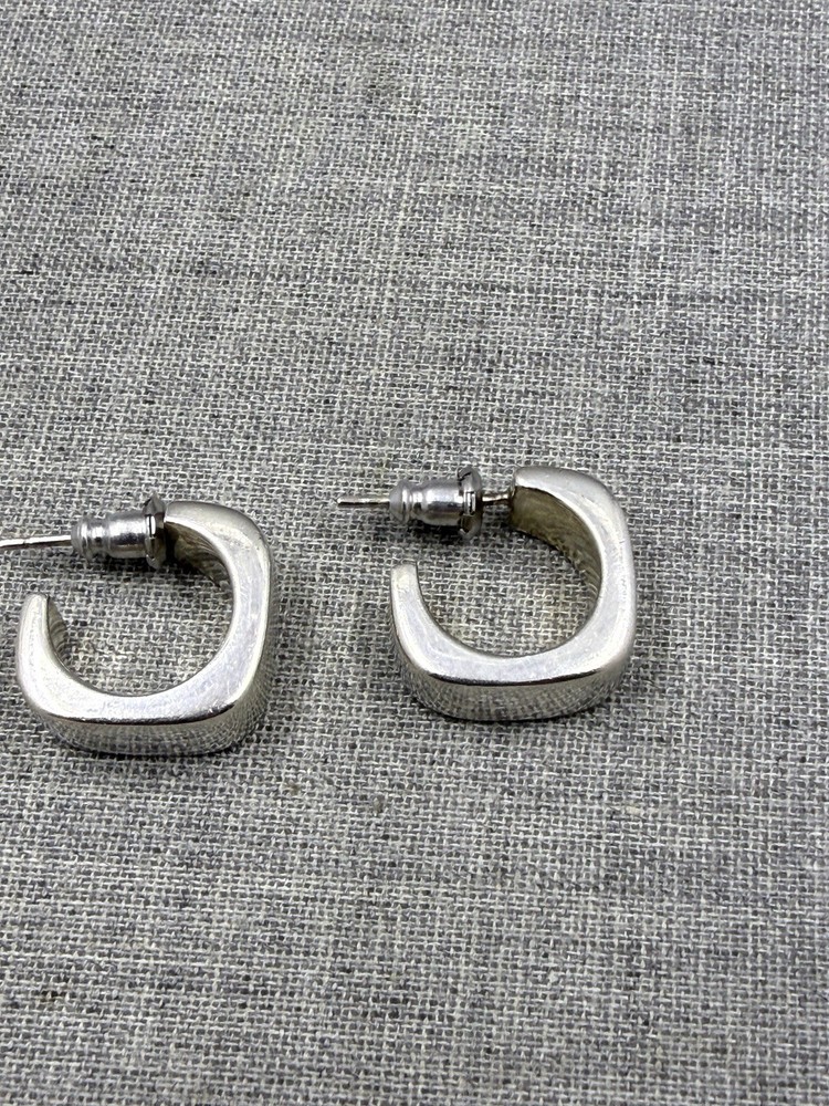 Silpada Chunky Square Huggie Sterling Silver .925 Stud Earrings