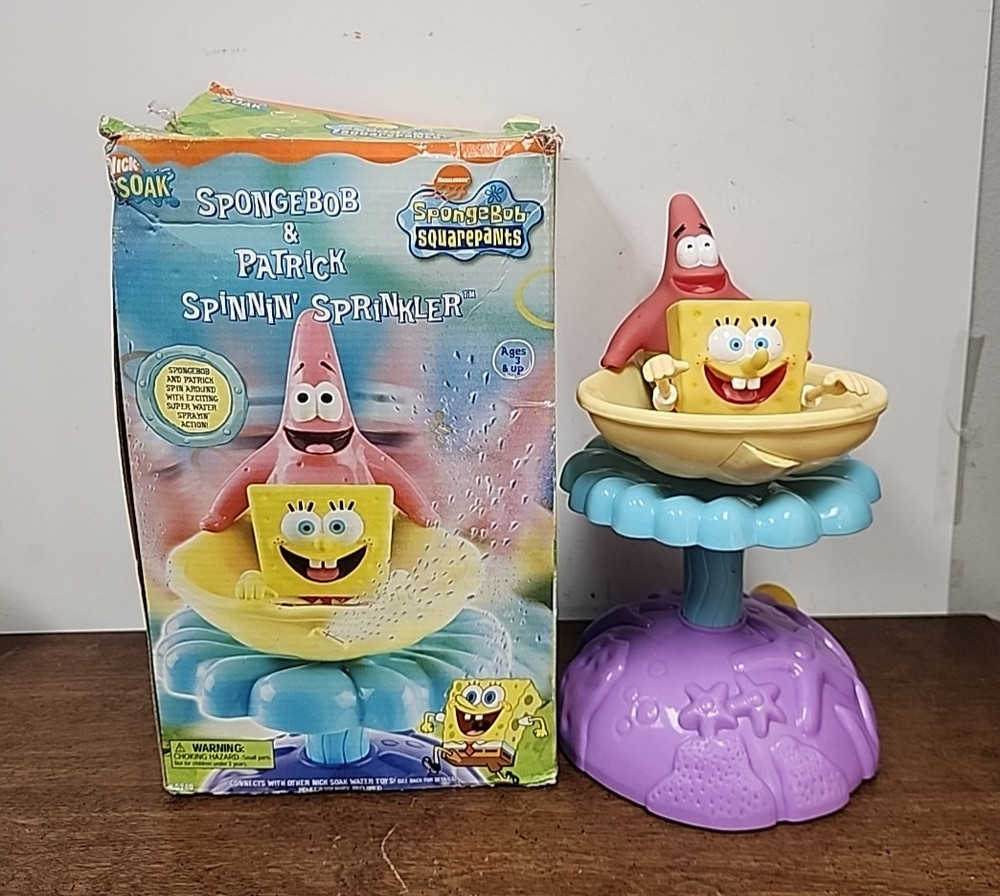 NIB 2002 NICK SOAK SPONGEBOB & PATRICK SPINNIN' SPRINKLER