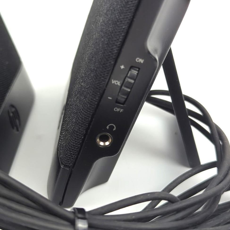 HP H204B USB Powered Flat Computer Speakers Black Wired Desktop Laptop Tested