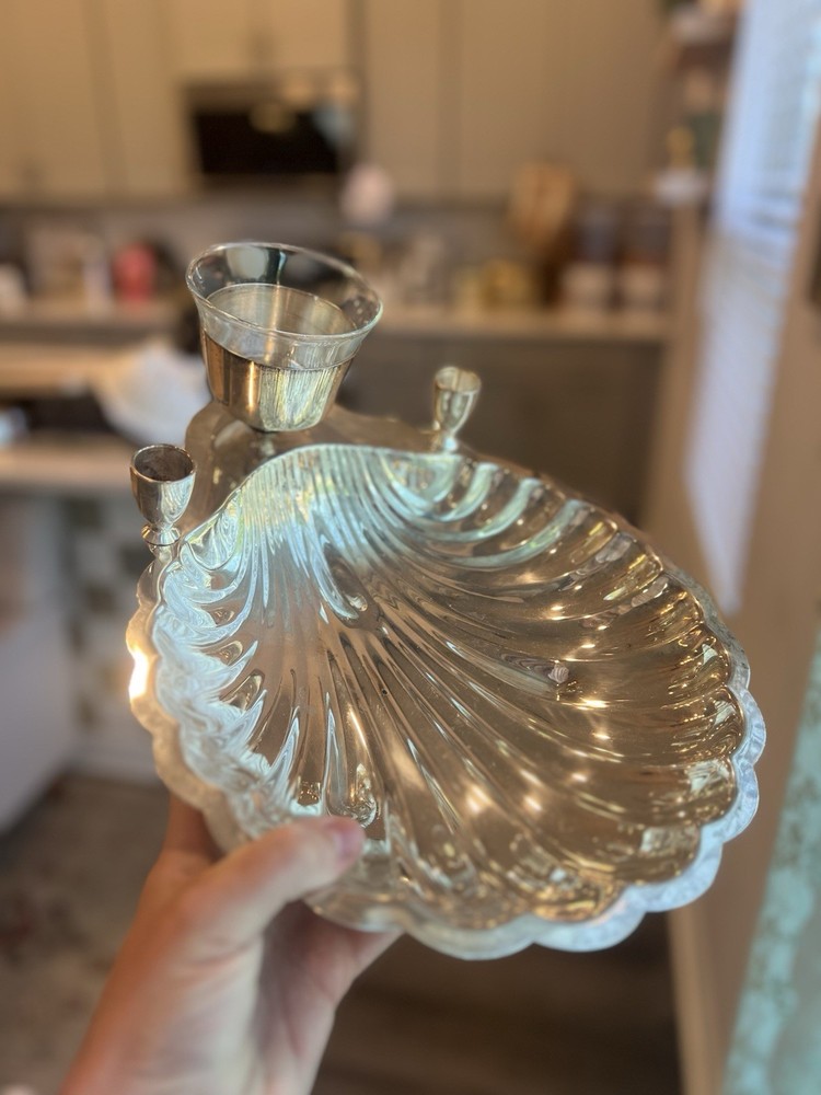Large Vintage Silver-plated Shell-shaped Dish Great for Serving Or Display 11.5"