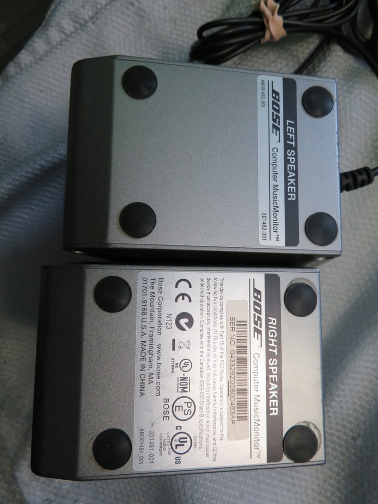 Bose Computer MusicMonitor Computer Speakers Desktop PC Silver Bose no Remote!