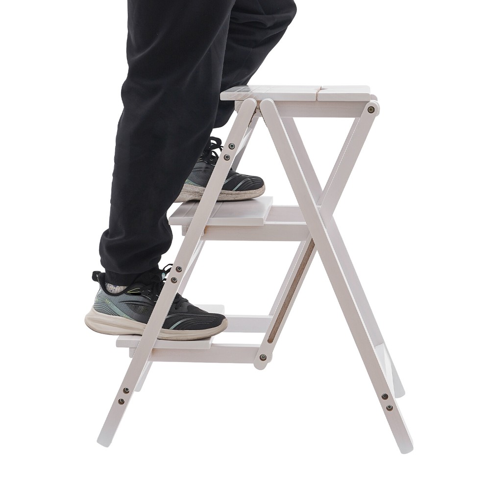 22.44*16.33*25.6 in Trapezoidal Step Stool, 3 Step Ladder, Folding Step Stool