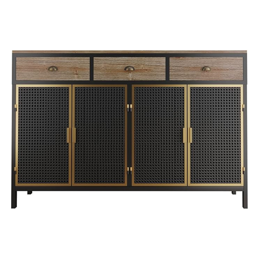 Modern Sideboard with 4 Doors and 3 Top Drawers