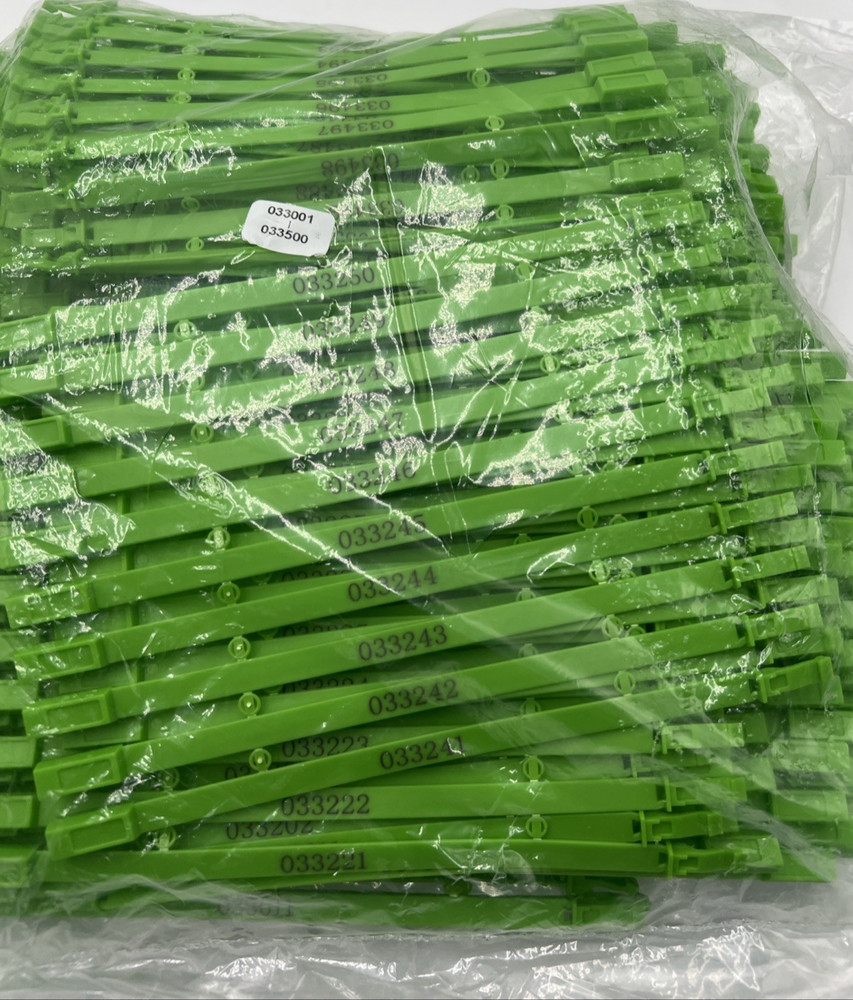 1000 Numbered Plastic Tamper Seals Security Shipping Tags Fixed Length Container