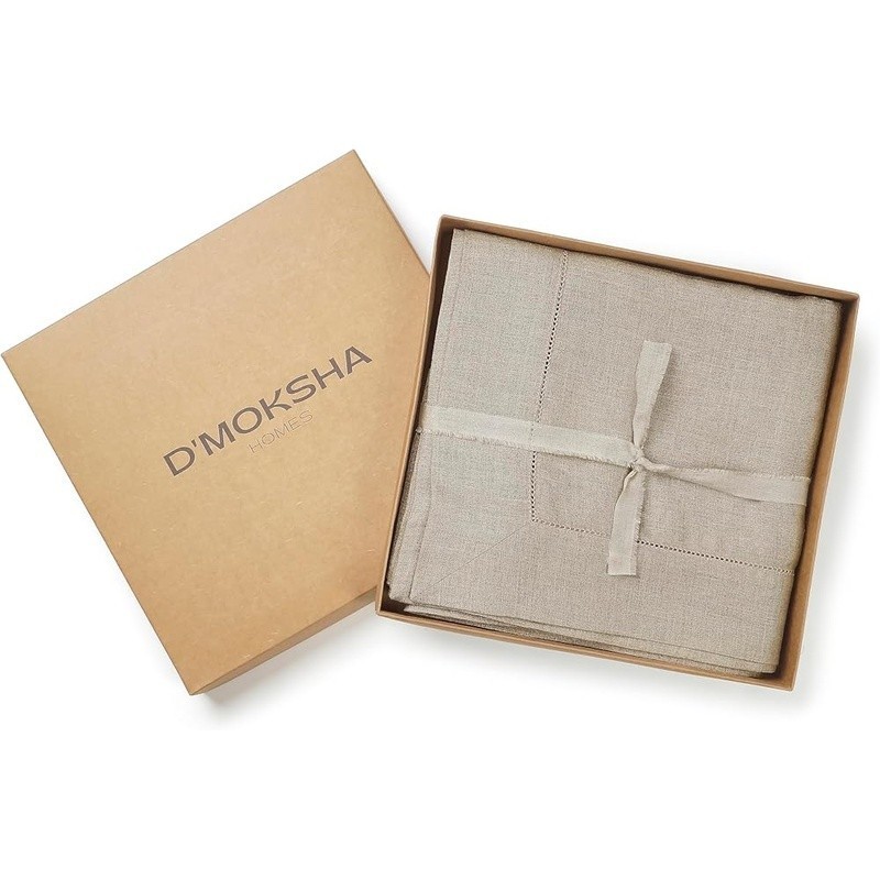 Natural Linen Tablecloth Rectangle Eco-Friendly Gift Support Education New