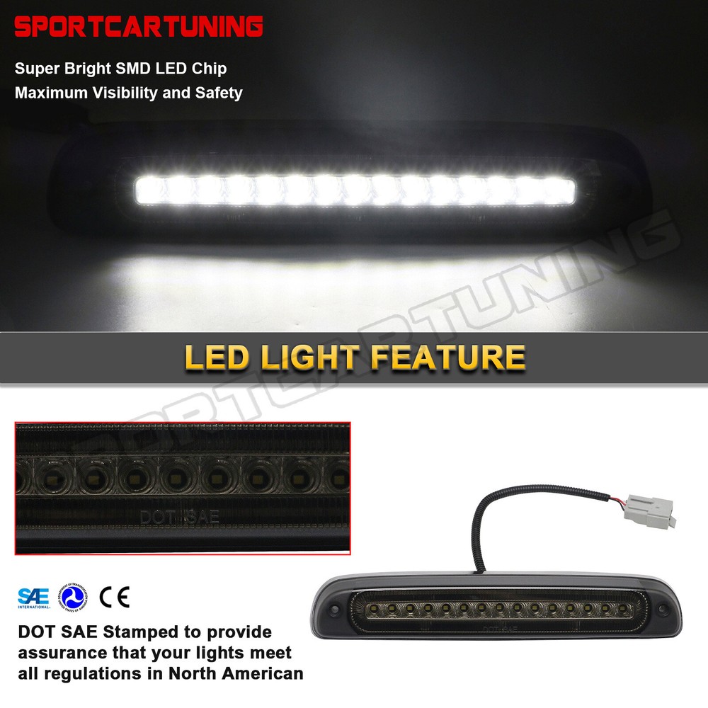 For 1993-2011 Ford Ranger Black/Smoked LED 3rd Tail Brake Light Third Stop Lamp