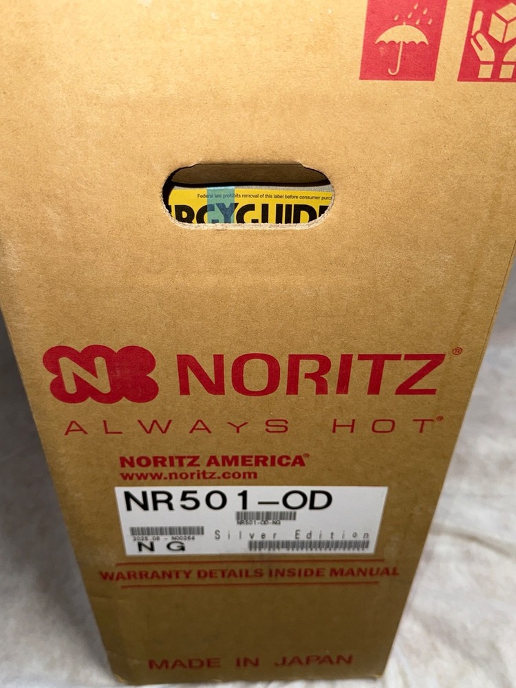 New in Box Noritz Tankless Water Heater NR501-OD-NG Silver Edition
