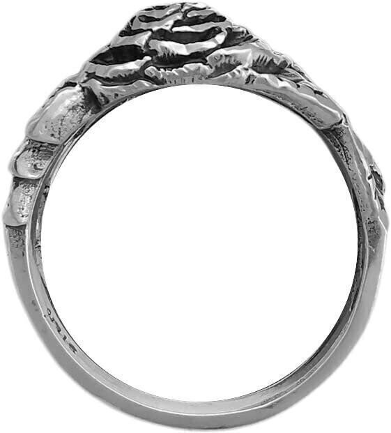 Size 4 Diamond Cut Full Bloom Rose Ring