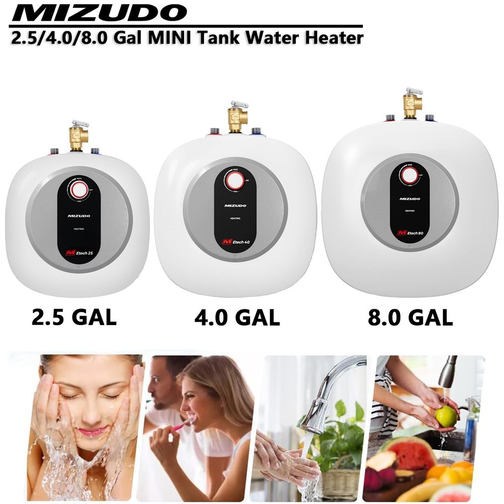 2.5/4.0/8.0 Gallon Mini Tank Water Heater Electric Under Sink Instant Hot Water