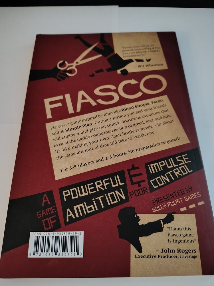 Bully Pulpit Games RPG Fiasco Used