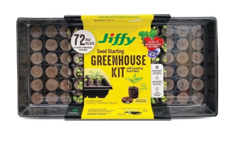 JIFFY SEED STARTING KIT 72 expanding Peat Pellet, Greenhouse  seedling nursing
