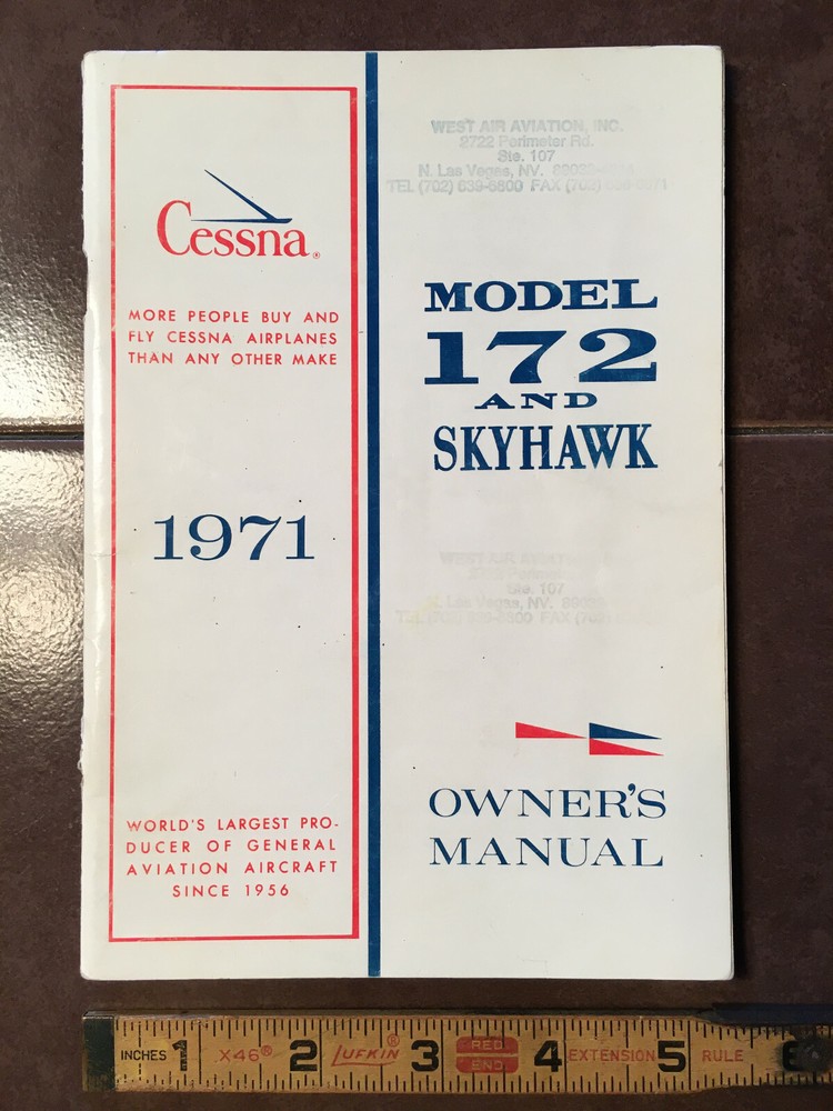 1971 Cessna 172 Skyhawk Owner's manual